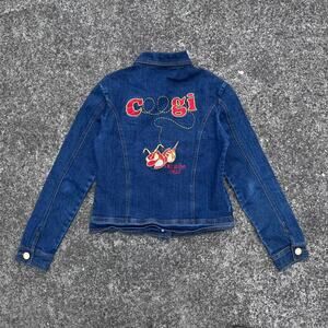 Coogi Denim Jacket Women’s Size L Vintage Streetwear Embroidered Bee Detroit